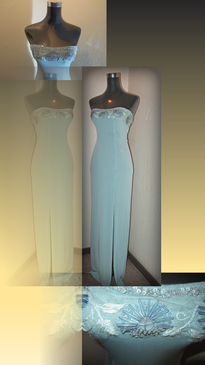 An Evening Garment in tones of Aqua